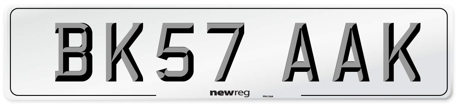 BK57 AAK Number Plate from New Reg